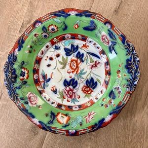 Super Rare Antique 19th C. Ironstone Flower Plate Bowl Pattern #5083 HandPainted